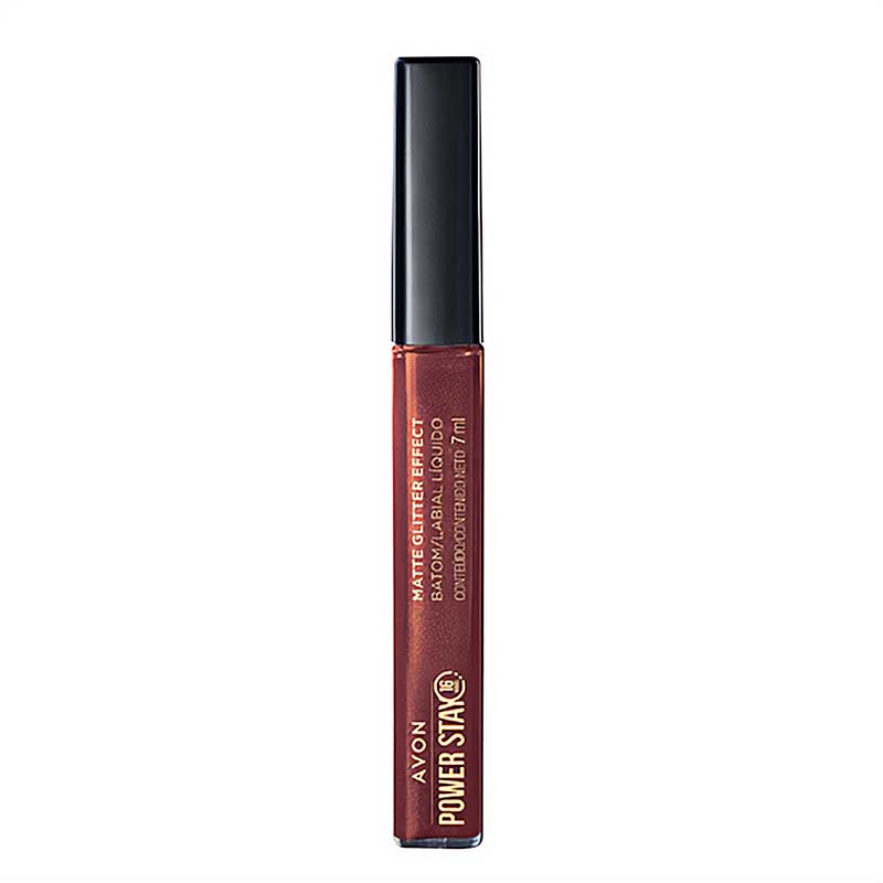 Labial Líquido Matte Glitter Effect Avon Power Stay