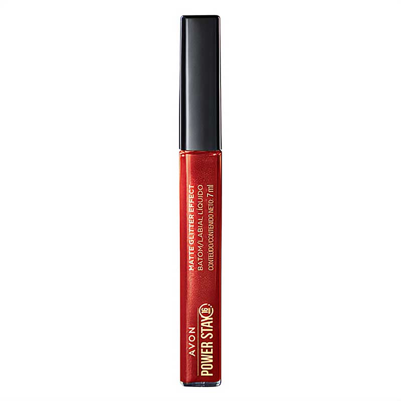 Labial Líquido Matte Glitter Effect Avon Power Stay